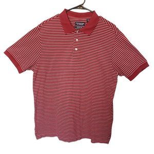 Roundtree & Yorke Striped Polo Shirt Short Sleeve Sz Medium